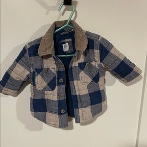 GAP Navy and Beige Checkered Jacket